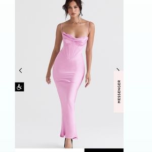 Charmaine pink maxi corset dress